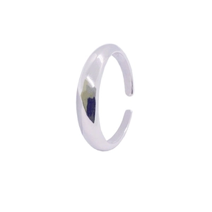 Minimalist S925 sterling silver open ring with a polished mirror finish for men and women