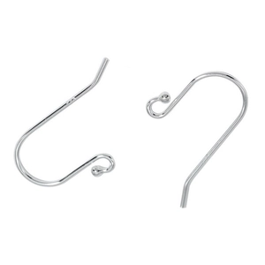 S925 sterling silver DIY ear hooks with ball end for jewelry making on white background