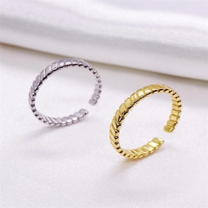Bague Ouverte Réglable en Argent Sterling S925 avec Spirale Torsadée pour Femme Bijoux Géométriques de Style Coréen