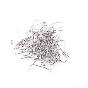 Bulk S925 sterling silver S-shaped fish hook earrings with beads for DIY jewelry making