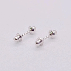 Polished S925 sterling silver bullet screw-back earrings for men and women