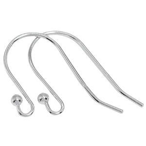 Polished S925 sterling silver earring hooks with ball detail for DIY jewelry making