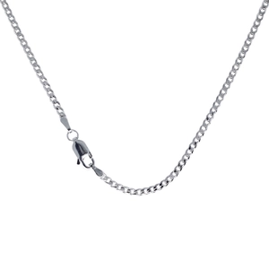 Classic S925 sterling silver curb chain necklace with secure lobster clasp for daily wear