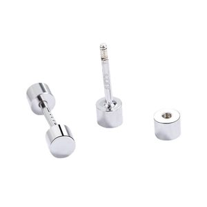 Orecchini a perno a manubrio in argento sterling S925 con chiusura a vite filettata
