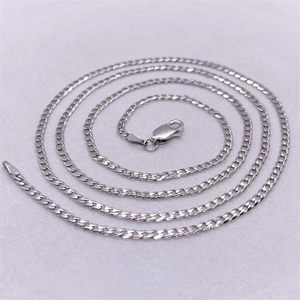 Polished S925 sterling silver curb chain necklace with secure lobster clasp closure