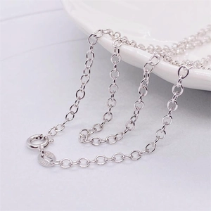 S925 Sterling Silver O-Chain Necklace For Men Women Minimalist Cable Link Necklace Polish Finish Fashion Versatile Commute Jewelry Neck Chain