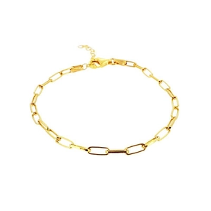 Bracciale a catena a graffetta in argento sterling S925 placcato oro per donna
