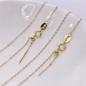 Close-up of gold-plated S925 sterling silver O-chain with spring clasp and hallmark