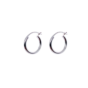 Polished S925 sterling silver hoop earrings in minimalist round style for men and women