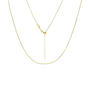 Collar ajustable de plata 925 chapado en oro con cuenta deslizante y aguja para dijes