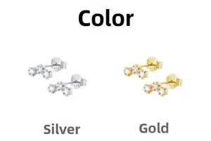 Detailed view of S925 sterling silver star earrings with gold and silver finish options