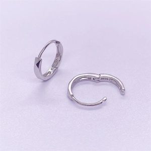 Minimalist S925 sterling silver hoop earrings with hinged closure and S925 hallmark stamp