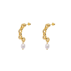 Boucles d'Oreilles Pendantes S925 Argent Sterling Perle d'Eau Douce Baroque Chaîne Bijoux de Mode Hypoallergénique