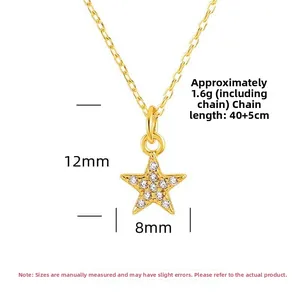 Detailed view of S925 silver star pendant necklace with dimensions 12mm by 8mm