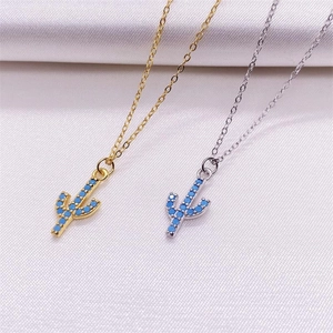 Chic S925 sterling silver cactus necklaces with turquoise stones in gold and silver