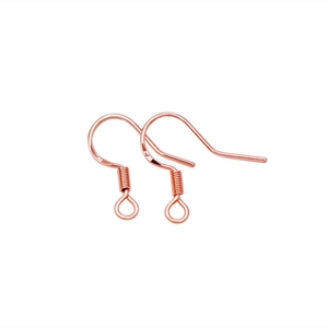 S925 Sterling Silber Ohrhaken mit Roségold-Beschichtung und Spirale für DIY Schmuckherstellung