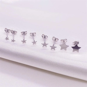925 Sterling Silver Star Stud Earrings For Women Girls Minimalist Cute Five-Pointed Star Earrings Tiny Jewelry Gift