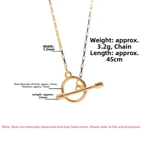 Vue détaillée du collier chaîne OT en argent S925 avec dimensions et informations de poids