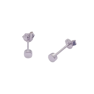 Boucles d'oreilles cylindriques en argent sterling S925 poli au design minimaliste