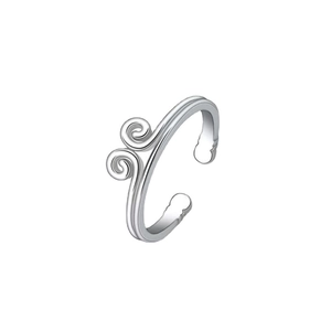 Minimalist S925 sterling silver Monkey King bar ring with vintage auspicious cloud pattern