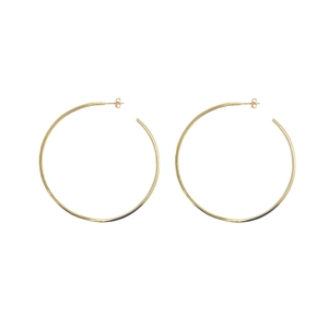 925 Sterling Silver Large Hoop Earrings For Women Gold Plated Minimalist Geometric Round Circle Fashion Jewelry Accessory