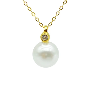 Artificial Pearl Pendant Necklace With 925 Sterling Silver Chain And Zircon Accent Minimalist Elegant Jewelry For Women