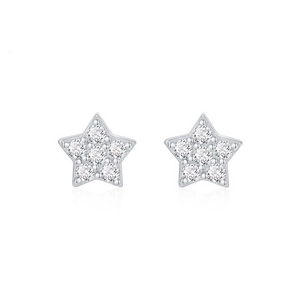 Élégantes boucles d'oreilles étoiles en argent 925 avec pierres de zircone cubique