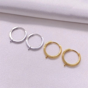 Polished S925 sterling silver earring hooks with small loops for DIY jewelry making