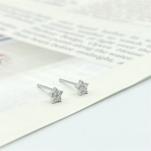 Élégantes boucles d'oreilles étoiles en argent 925 avec zircons pour femmes chic