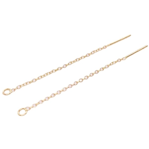 Boucles d'oreilles élégantes en argent 925 plaqué or avec chaîne et anneaux fermés polis
