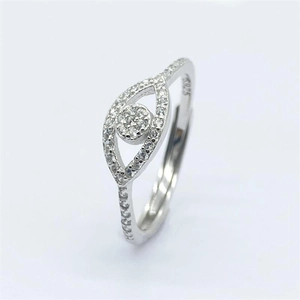 Elegant S925 sterling silver evil eye open ring with sparkling white zircon pave setting
