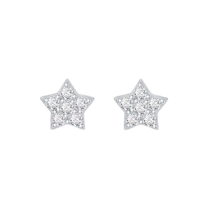 Boucles d'oreilles étoiles en argent S925 avec pavé de zircons étincelants