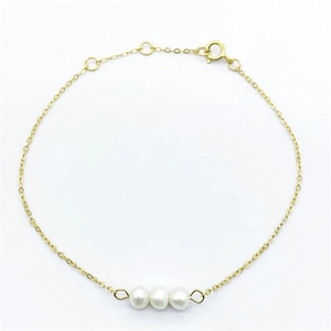 925 Sterling Silver Irregular Freshwater Pearl Bracelet Gold Plated Minimalist Chain Bracelet For Women Fashion Jewelry
