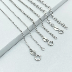 Various sizes of S925 sterling silver O-chains and necklaces with Italy hallmarks