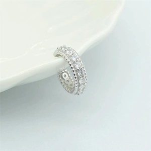 925 Sterling Silver Ear Cuff Korean Style Pave Rhinestone Geometric Ear Clips For Women Non-Piercing Luxury Jewelry Gift