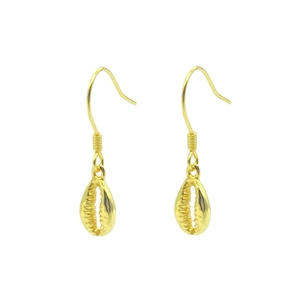 Minimalist S925 sterling silver shell drop earrings with detailed spiral textures