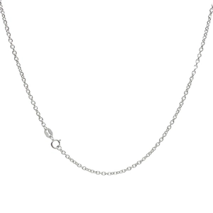 Classic S925 sterling silver cable chain necklace with spring ring clasp on white background