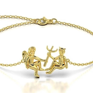 925 Sterling Silver Angel And Devil Charm Bracelet For Women Heart Pendant Adjustable Fine Jewelry Unique Elegant Gift