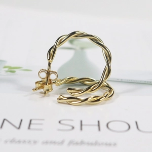 Orecchini a Cerchio Minimalisti in Argento Sterling 925 Design a Spirale Geometrici Intrecciati Gioielli Moda Donna Regalo