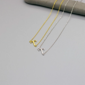 925 silver Aries zodiac pendant necklace in gold and silver finish with cable chain