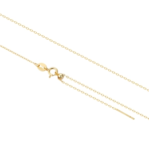 Detail of adjustable S925 sterling silver gold chain with clasp and hallmark stamp