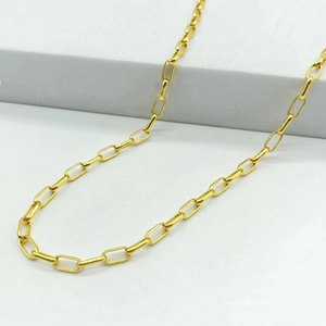 Bracelet chaîne trombone minimaliste en argent sterling 925 plaqué or pour femme