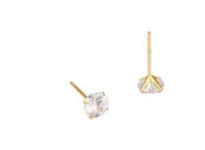 Vue détaillée des boucles d'oreilles en argent S925 plaqué or 18k avec zircon cubique