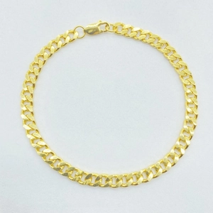 Bracelet Chaîne Maille Gourmette en Argent Sterling 925 pour Hommes Femmes Électroplaqué Or Argent Bijoux Unisexe
