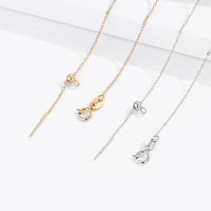 Adjustable S925 sterling silver box chains with needle pins in gold and silver finishes