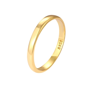 Close-up of golden S925 sterling silver ring showing polished finish and hallmark