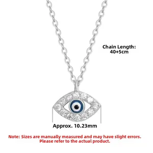 Détail du collier œil protecteur en argent S925 avec pendentif 10,23mm et chaîne 45cm