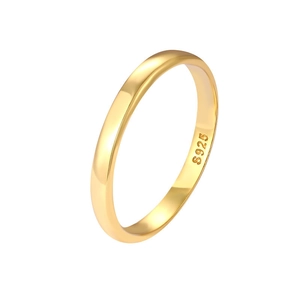 Minimalist S925 sterling silver ring with polished golden finish and open design