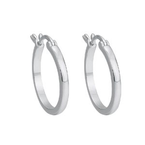 Créoles minimalistes en argent sterling 925 avec finition polie et détail de poinçon
