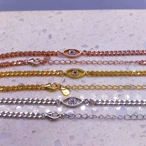 Détails de bracelets oeil porte-bonheur en argent S925 en finitions or et or rose